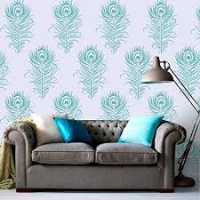 Peacock room decor for living room. Ideal Stencils Peacock Feather Stencil Home Decorating Stencil Wall Painting Art Craft Many Sizes Ltd M 24x37cm Buy Online In Angola At Angola Desertcart Com Productid 60556961