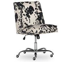 Rustic brown white cowhide print walnut wood finish rolling casters office chair. Linon Home Walker Black Cow Print Office Chair Qvc Com