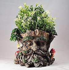 Blumentopf Design Baumgesicht Ent Pflanztopf Baummann Garten Dekoration Mystische Skulptur Ubertopf 15 Cm Hoch Maceteros De Jardin Macetas Talla De Arbol