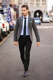 Fancy Friday In Black Green And Grey Mens Fashion Suits Mens Outfits Black Chinos