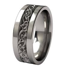 Yseult Celtic Carved Titanium Wedding Band Titanium Wedding Band Wedding Rings For Women Mens Celtic Wedding Bands