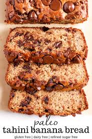 Tahini Chocolate Chip Banana Bread Gluten Free Dairy Free Recipe Gluten Free Banana Bread Banana Bread Grain Free Desserts