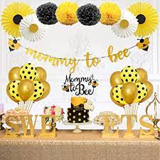 Amazon Com Party Inspo Mommy To Bee Baby Shower Decorations Supplies Kit Bumble Bee Decorations Banner Bee Cake Topper Bee Balloons For Bumblebee Themed Party Home Kitchen