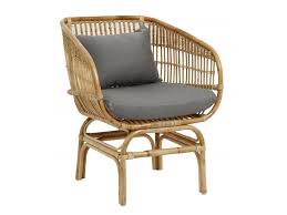Nordal Rattan Armchair With Grey Cushion Living And Co