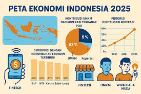 Infografis Peta Ekonomi Indonesia 2025: UMKM dan Koperasi Dominasi  Pertumbuhan