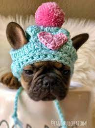 Valentines Heart Pompom Knit Hat French Bulldog Clothe Puppy Etsy French Bulldog Clothes French Bulldog Cute French Bulldog