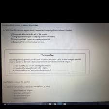 Answering questions also helps you learn! What Does This Cartoon Suggest About Congress And Campaign Finance Reform Can Someone Answer 18 And Brainly Com