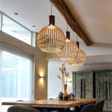 El encanto de las lámparas para techos de madera. Lampara Colgante De Madera E27 Para Decoracion De Sala De Estar Accesorio De Iluminacion De Jaula Negra Para Comedor Y Dormitorio Iluminacion De Interior