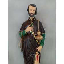 Imagem De Sao Roque 65 Cm com base de madeira