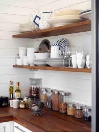 Kitchen Open Shelving Plank Wall Like White Cabinets Walls And Wood Counter Open Kitchen Shelves Kitchen Design Home Kitchens