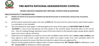 The ministry of education cs fred matiang'i has released the results for the 2017 kcse examination. Knec Kcse 2021 Timetable Pdf Download Jambo News