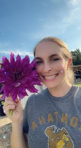 Dahlias and mums in Nebraska garden