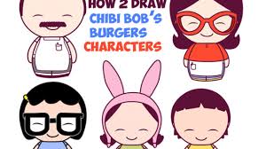 He is voiced by voice actor h. How To Draw Kawaii Chibi Bob S Burgers Characters In Easy Steps Drawing Tutorial How To Draw Step By Step Drawing Tutorials