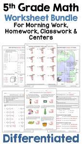 5th Grade Math Worksheet Bundle For Morning Work Homework And Centers 5th Grade Math Math Worksheets Math Review