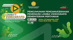 Check spelling or type a new query. Pengumuman Penganugerahan Pemenang Lomba Videografis Kementerian Pertanian Tahun 2020 Youtube