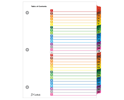 Easy to use, free templates online. Cardinal Onestep Printable Table Of Contents Dividers 1 31 Multicolor