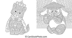 This cat can be colored to look like the following beanie boo cats: Zentangle Stylized Grizzly Bear Coloring Page Of Grizzly Bear Freehand Sketch Drawing For Adult Antistress Coloring Book In Canstock