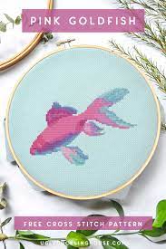 Free cross stitch patterns by ems design. Pink Goldfish Free Cross Stich Pattern Ugly Duckling House