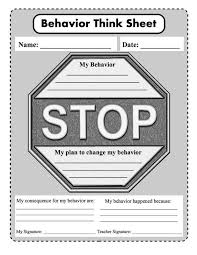 Stop Think And Choose Behavior Consequence Plan To Change From Mypbis Classroom Management Teaching Classroom Management Think Sheets