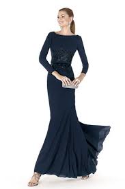 فساتين سهرة زرقاء 2014 بتصاميم محتشمة للمرأة العربية Long Sleeve Evening Dresses Ceremony Dresses Evening Dresses