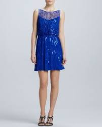Aidan Mattox Boat Neck Sequined Cocktail Dress Latest Fashion Dresses Dresses Casual Work Dresses