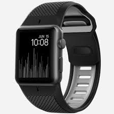 Black Apple Watch Face With White Band Sport Strap Apple Watch Strap Apple Watch 42 Apple Watch Bands