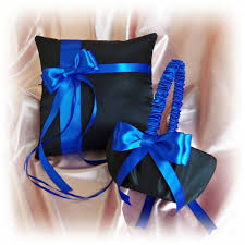 Black And Blue Wedding Ring Royal Blue And Black Wedding Ring Pillow And Flower Girl Etsy Royal Blue Wedding Black Wedding Flowers Black Wedding