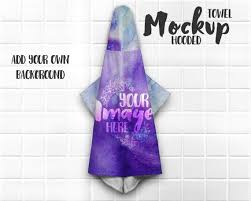 Hooded Towel Hanging Up Mockup Template By Styledproductmockups Hoods Hooded Towel Mockup Template