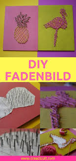 Diy Fadenbild Selber Machen Ist Ganz Einfach Ein Nagelbild Im Flamingo Und Ananas Stil Eignet Sich Perfek Fadenbilder Nagelbilder Diy Geschenke Bester Freund