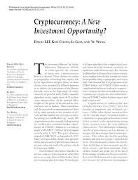 Cryptocurrencies are fast becoming rivals to traditional currency across the world. Pdf Cryptocurrency A New Investment Opportunity