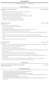 Cfm analysts support financial planning and analysis of accenture contracts. Consulting Intern Resume Sample Mintresume