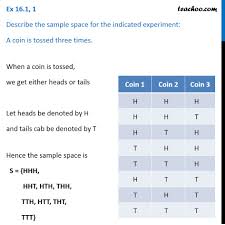 Ex 16 1 1 Describe Sample Space A Coin Is Tossed Three Times