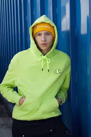Black And Neon Green Champion Hoodie Shop Pacsun Champion Clothing Pacsun Mens Green Hoodie