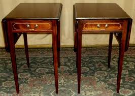 Vintage Brandt Mahogany Pembroke Style Drop Leaf End Side Tables Pair Mahogany Drop Leaf Table Side Table Drop Leaf Table
