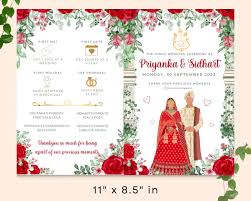 Indian Wedding Invitation, Hindu Ceremony Program & Indian Wedding program  guide, Hindu Wedding Invitation, Hindu Wedding Program, Digital