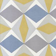 51144002 Skandinavia Geometric Blue Grey Yellow Galerie Wallpaper Galerie Wallpaper Navy Wallpaper Geometric Pattern Blue