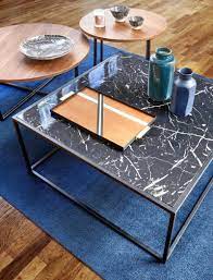 but nouvelle collection mobilier deco table basse en marbre noir panier decoratif table basse