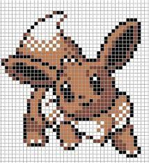 Eevee Pokemon Sprite Grid クロスステッチ 図案 編み 図 ポケモン ドット