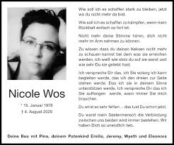 Trusted source of open access data and citation index. Traueranzeigen Von Nicole Wos Aachen Gedenkt