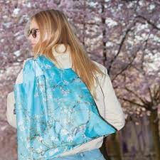 Blossoming branches against a blue sky. Almond Blossom Recycled Bag Vincent Van Gogh Tote Bags Loqi Loqi