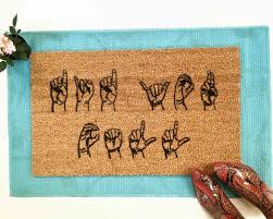 ASL Did you call first? American Sign Language Welcome doormat | Damn Good  Doormats: Art you can wipe your feet on!