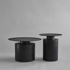 Vasagle nesting table set of 2, round coffee table with steel frame, side end table for living room, bedroom, office, rustic brown and black ulet040b01 4.7 out of 5 stars 119 $79.99 $ 79. Pillar Coffee Table Low Burned Black Forom