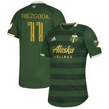 This jersey looks to be the same as the '75 adidas with a timbers patch added to the upper right. Men S Portland Timbers Jaroslaw Niezgoda Adidas Green 2020 Primary Authentic Jersey