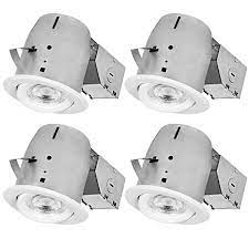 Ic rated swivel round trim recessed lighting kit with white finish is the perfect way to brighten up the interior of your home or commerce with style. Nadair Led Swivel Recessed Lights 4 Pack 4 In White Cp378l Pr4wh Reno Depot