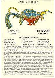 Zodiac Unlimited Aztec Astrology Postcard The Snake
