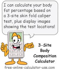 body composition calculator 3 site skin fold test man or woman