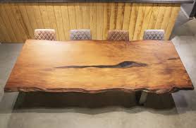 This is a top quality edwardian period birdseye maple coffee table. Contemporary Dining Table Kauri Unik Solid Wood Lacquered Wood Tropical Wood