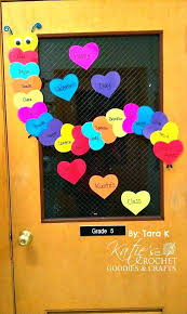 Fish decorated on the class door. Classroom Bulletin Board Poster Inspiration Katie S Crochet Goodies Valentines Day Bulletin Board Preschool Valentines Door Decorations Classroom