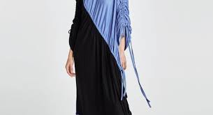 Zara Gathered Ribbed Dress Two Tone Tunic Sleek Dress Clothes Design Zara