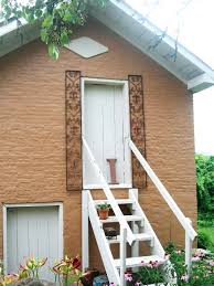 In new orleans, our bungalows typically are raised up in what we describe as a raised basement. New Orleans Wrought Iron Exterior Window Shutters